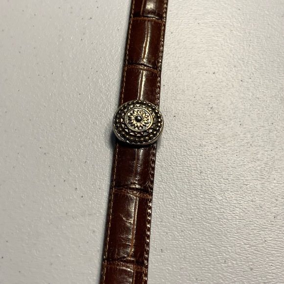 Vintage Brighton brown Leather Belt Silver‑Tone Buckle/Tip-Size 33 (Fits 32–34) - Picture 7 of 12